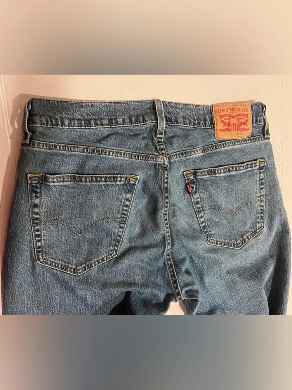 Levi's 559 Men’s Relaxed Straight Stretch Blue Jeans 32x29 1/2 Tag(W32xL30)